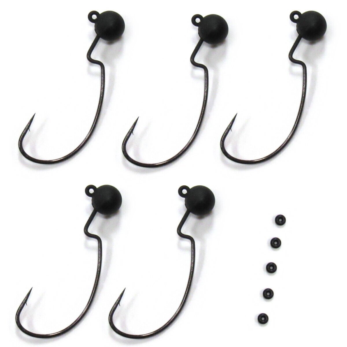 Harmony Fishing - Tungsten Offset Weedless Ned Rig Jigheads (5 Pack)