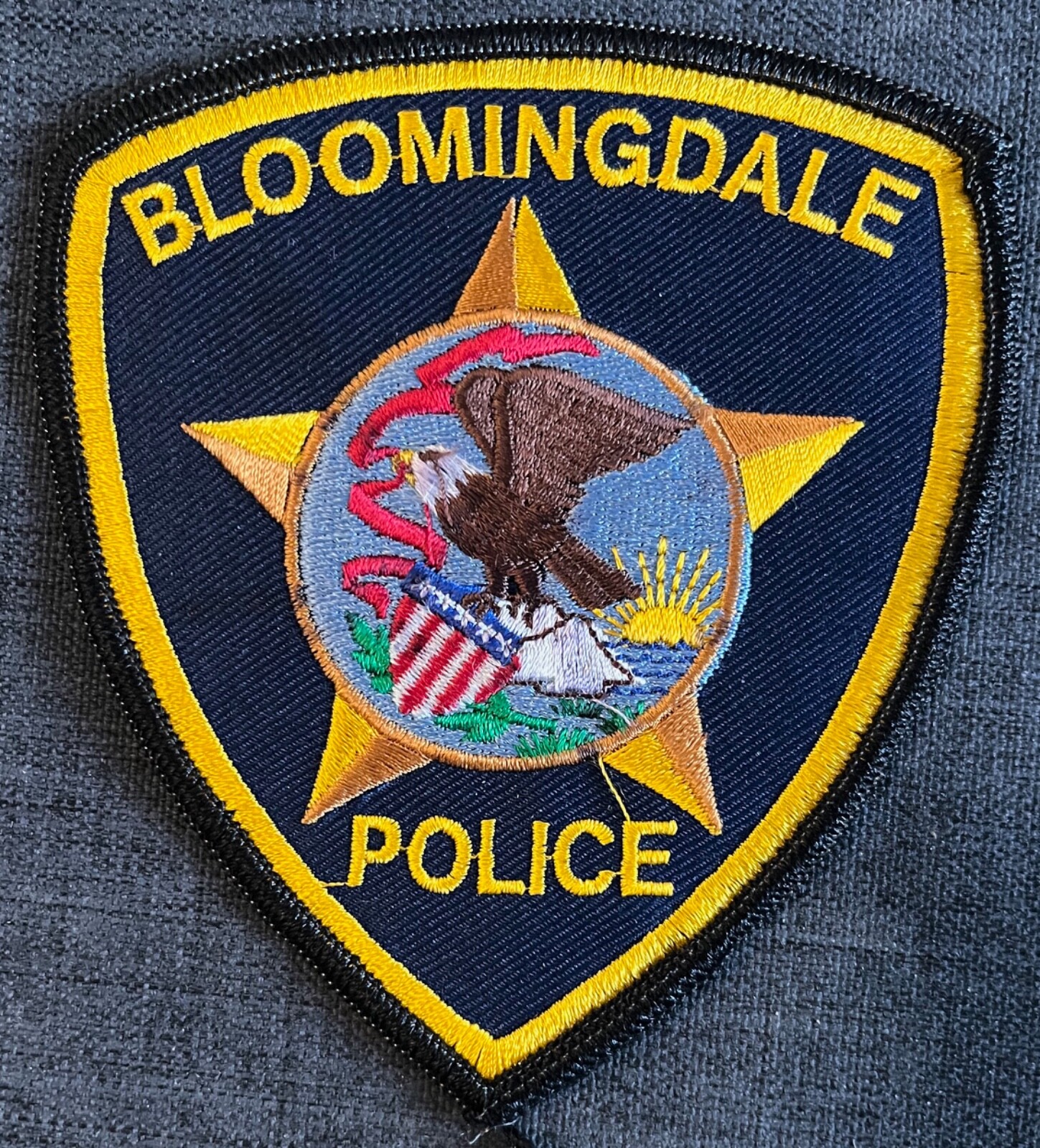 Bloomingdale Illinois IL Police Shoulder Patch Unsewn Vintage