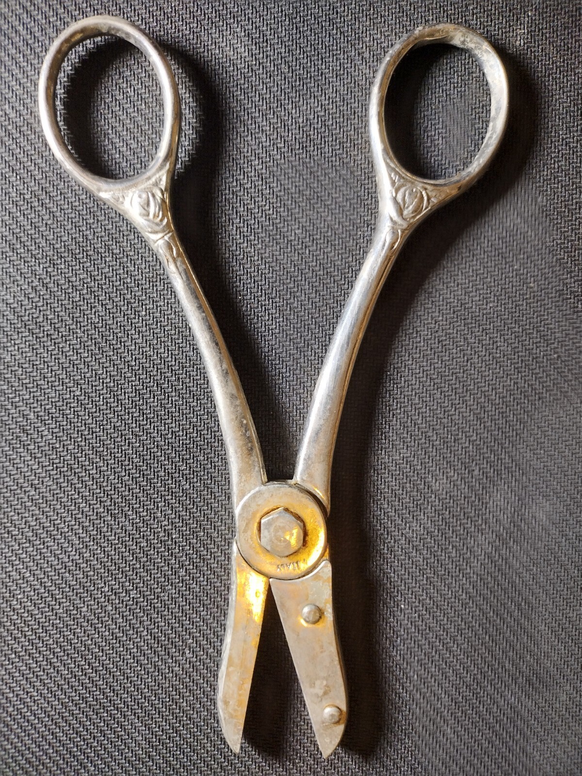 Vintage Made in Italy Grape Shears / Scissors Silver Plated