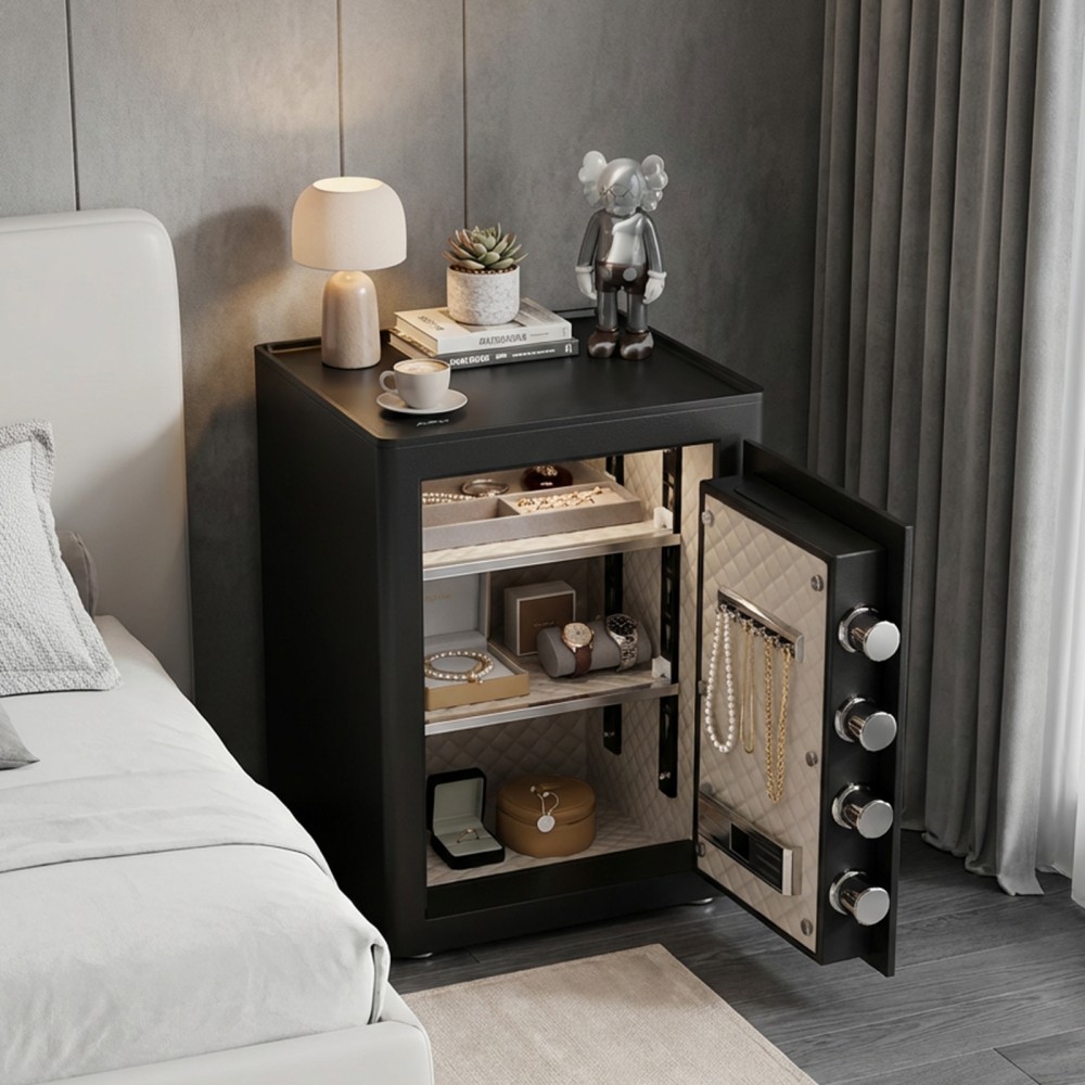 Large Home Safe Box, Heavy Duty Safe with Dual Alarm System and Adjustable Shelf