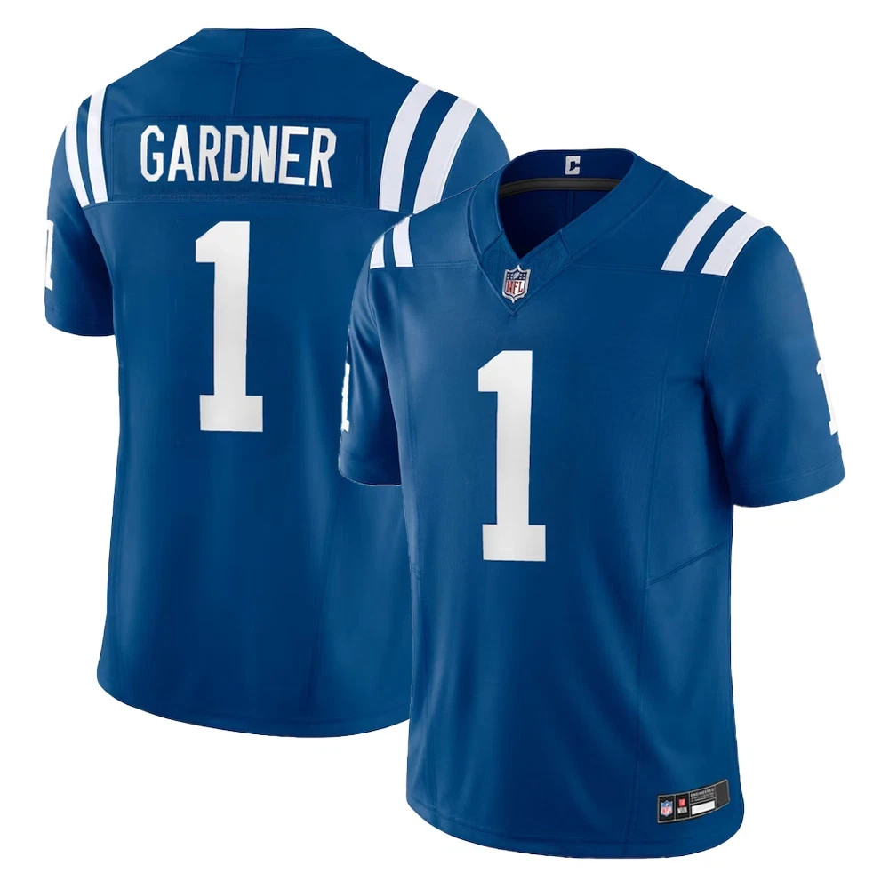Men's Colts #1 Ahmad Sauce Gardner Royal Game Limited Stitched Jersey S-3XL