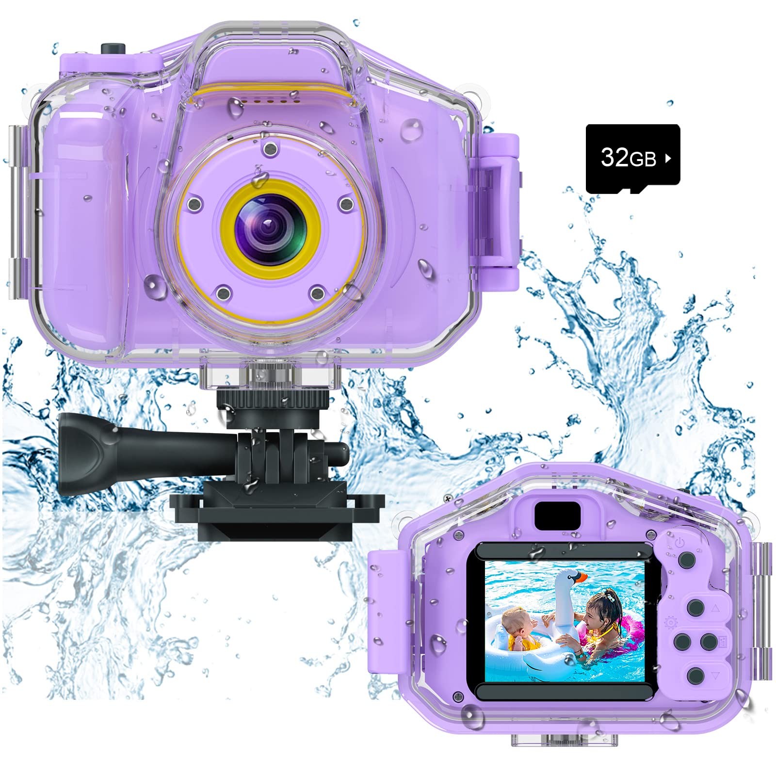 Kids Waterproof Camera - Children Underwater HD Video Digital Camcorder, Port...