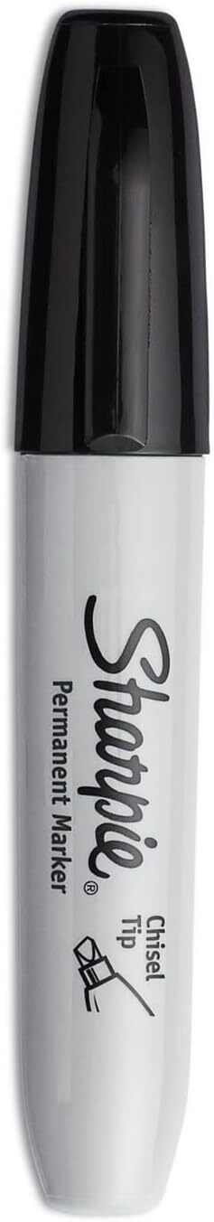 Sharpie Permanent Markers, Chisel Tip, Black, 4 Count