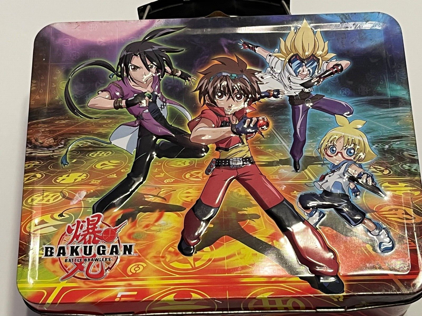 2010 BAKUGAN BATTLE BRAWLERS Square Lunch Box Tin Storage CARTOON NETWORK