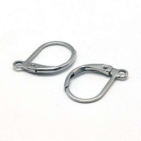 100 Leverback Ear Wires Silver Stainless Steel Earring Findings Lever Earrings
