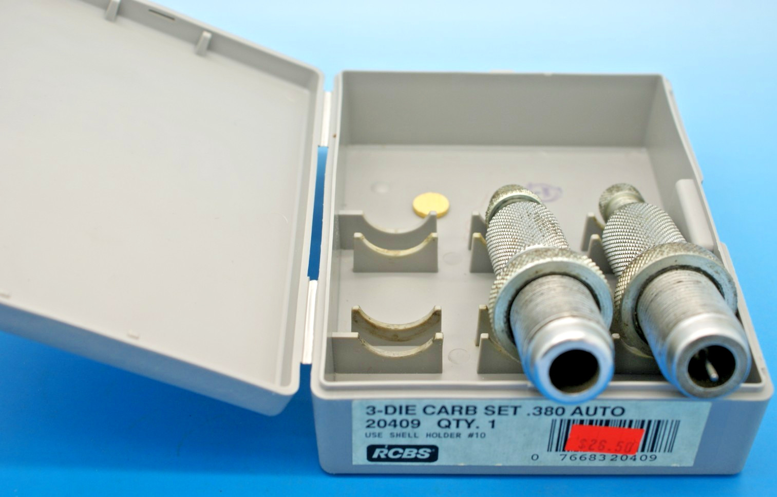 HERTERS .30-06 CALIBER 2 PIECE RELOADING DIE SET SIZER, SEATER & STORAGE BOX