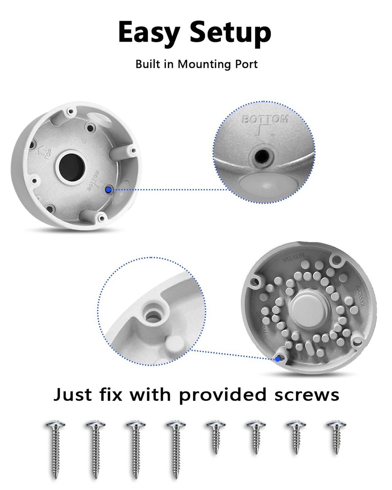 Compatible with Bullet Cameras Universal Bullet Security Camera Base Junction...