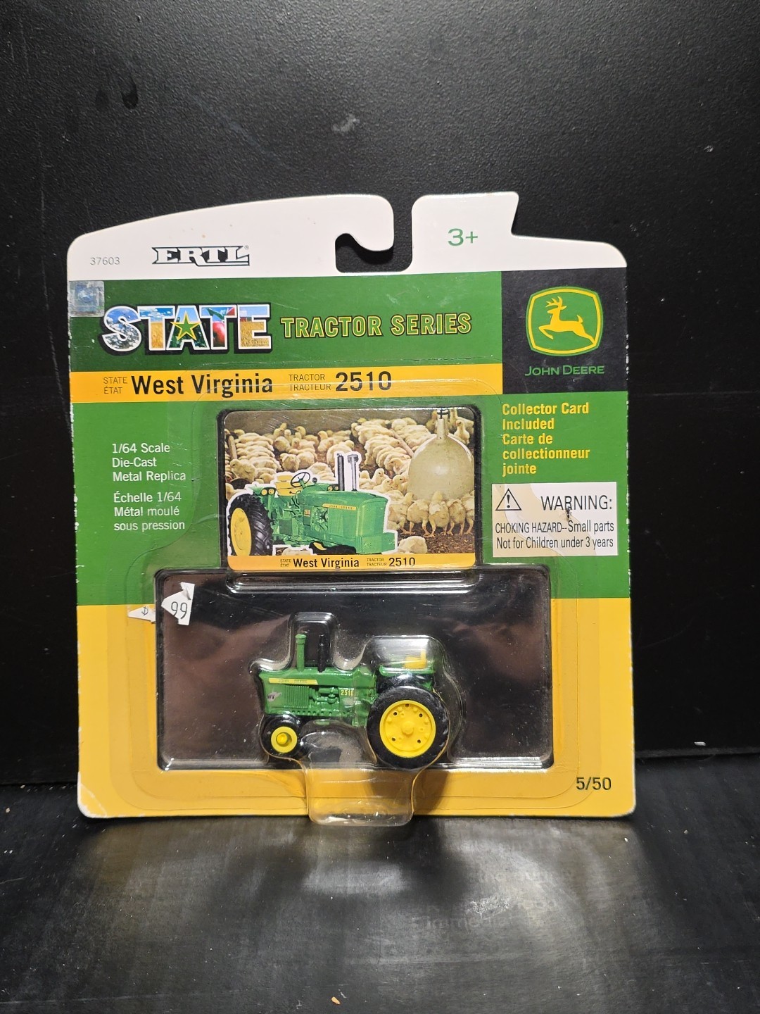 Ertl John Deere 2510 West Virginia State Tractor Series 1/64 Diecast 5/50 New NI