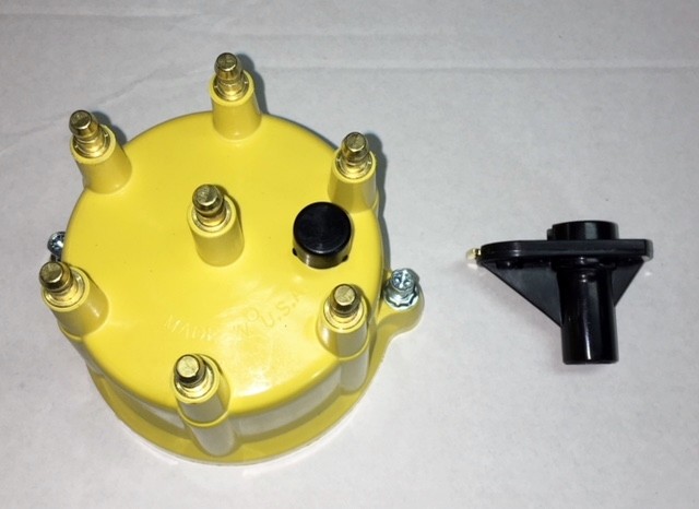 XJ ZJ YJ 4.0L 6CYL 242 PREMIUM DISTRIBUTOR CAP + ROTOR YELLOW BRASS MADE IN USA