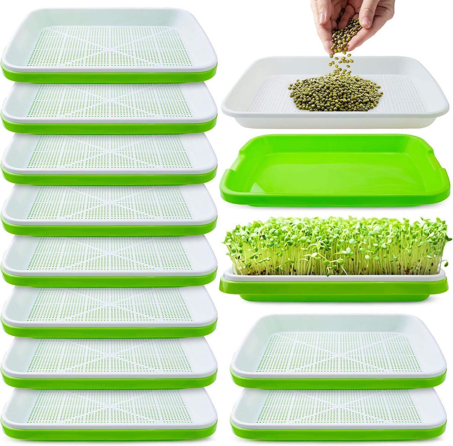 Bandejas de germinación de semillas para cultivo sin suelo paquete de 10 US NEW