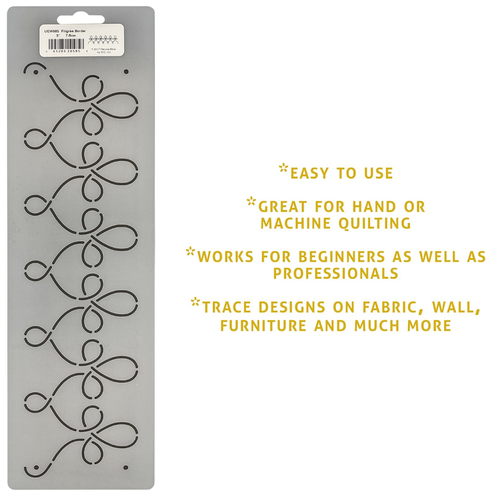 Border Quilting Stencils 3" Loop Quilt Pattern Continuous Line Quilters Template