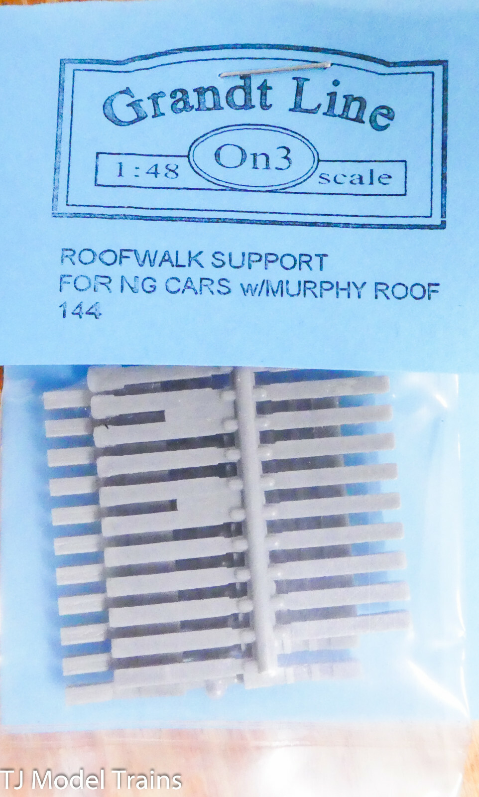 Grandt Line On3 #144 Roofwalk Support for: NG Cars w/Murphy Roof (Plastic Parts)