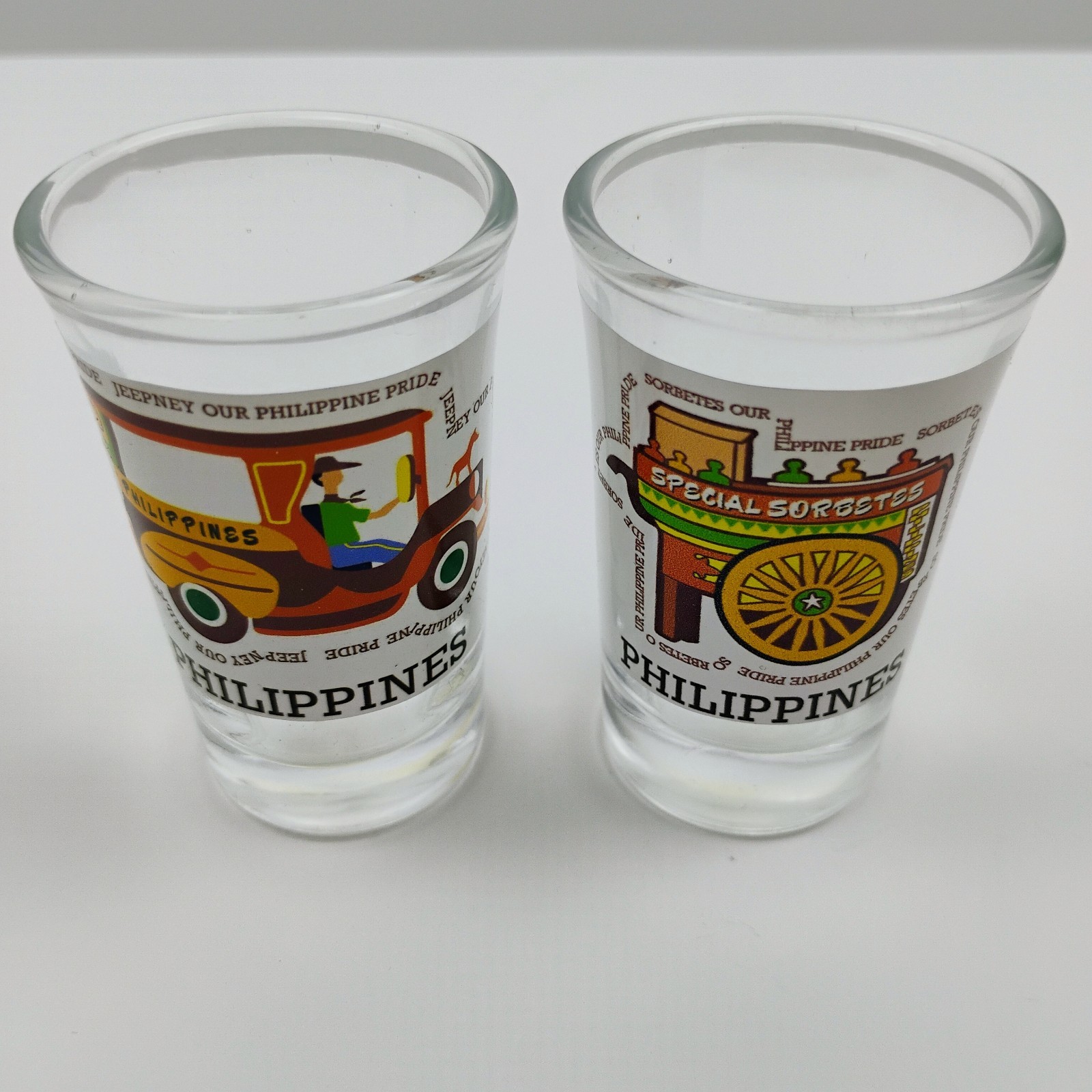 Kultura Uniquely Filipino Set 2 x 2.75" Shot Glasses Philippines BRAND NEW