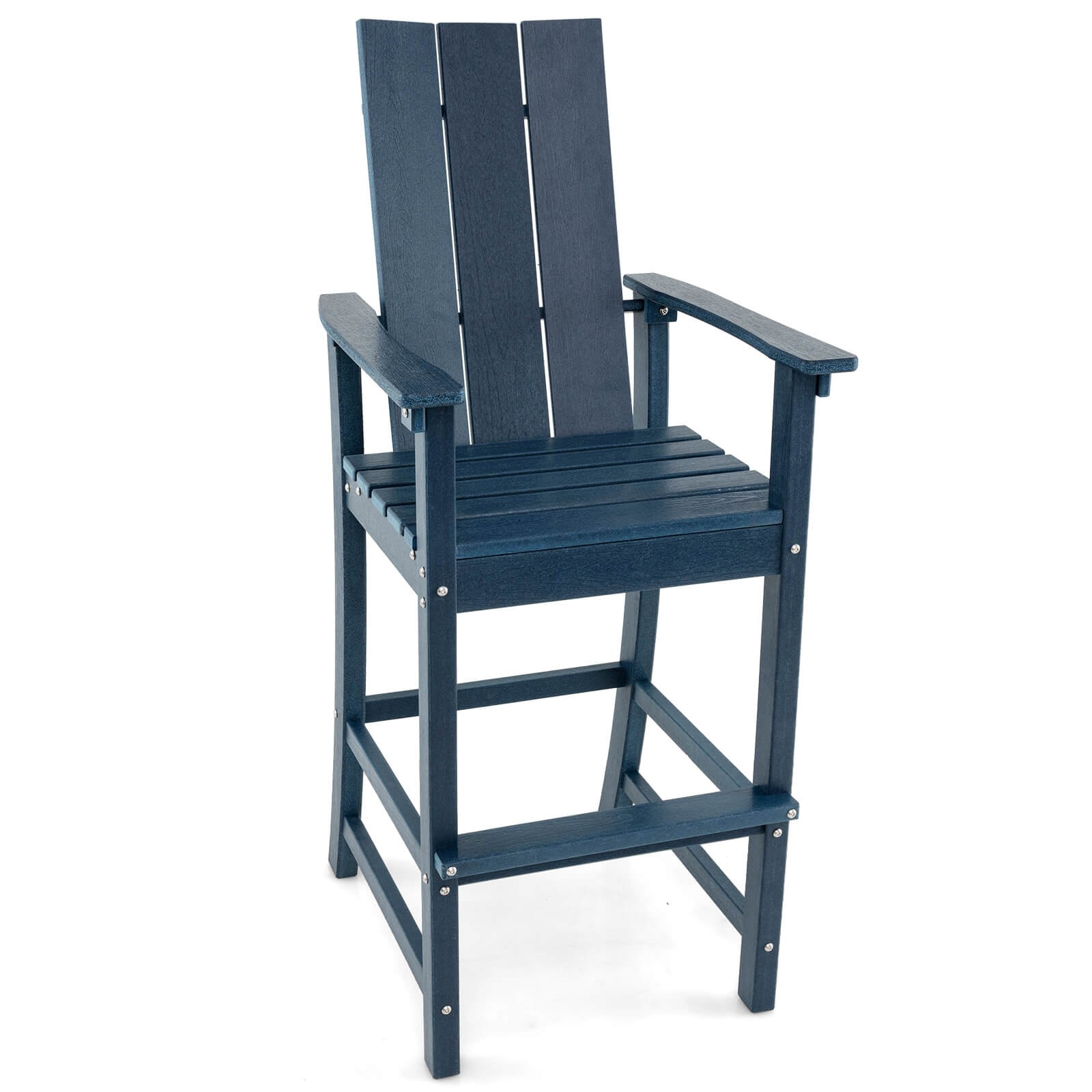 Tall Adirondack Chair with Ergonomic Backrest Armrests & Footrest for Backyard