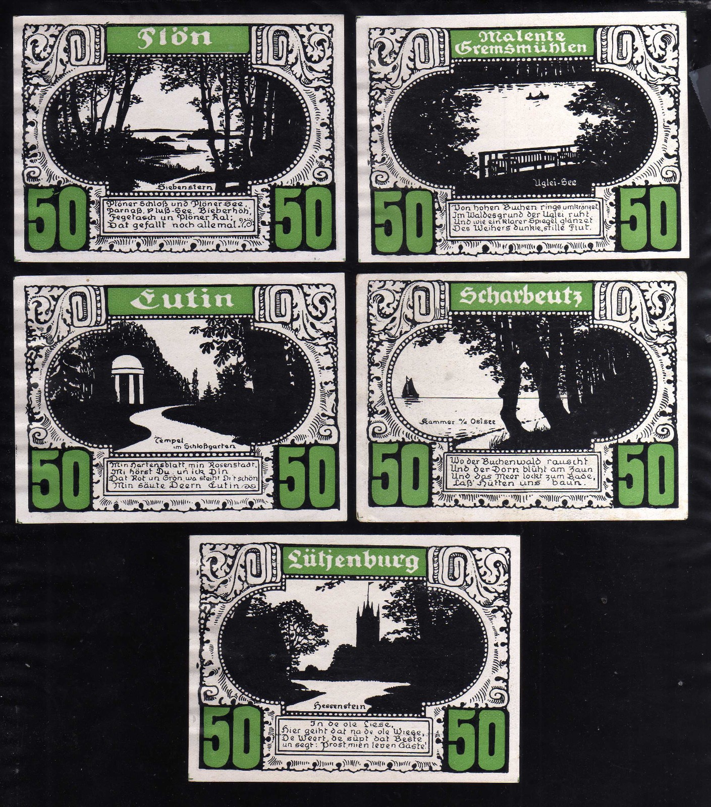 PLON - GERMANY NOTGELD  -     5 X 50   PFENNIG