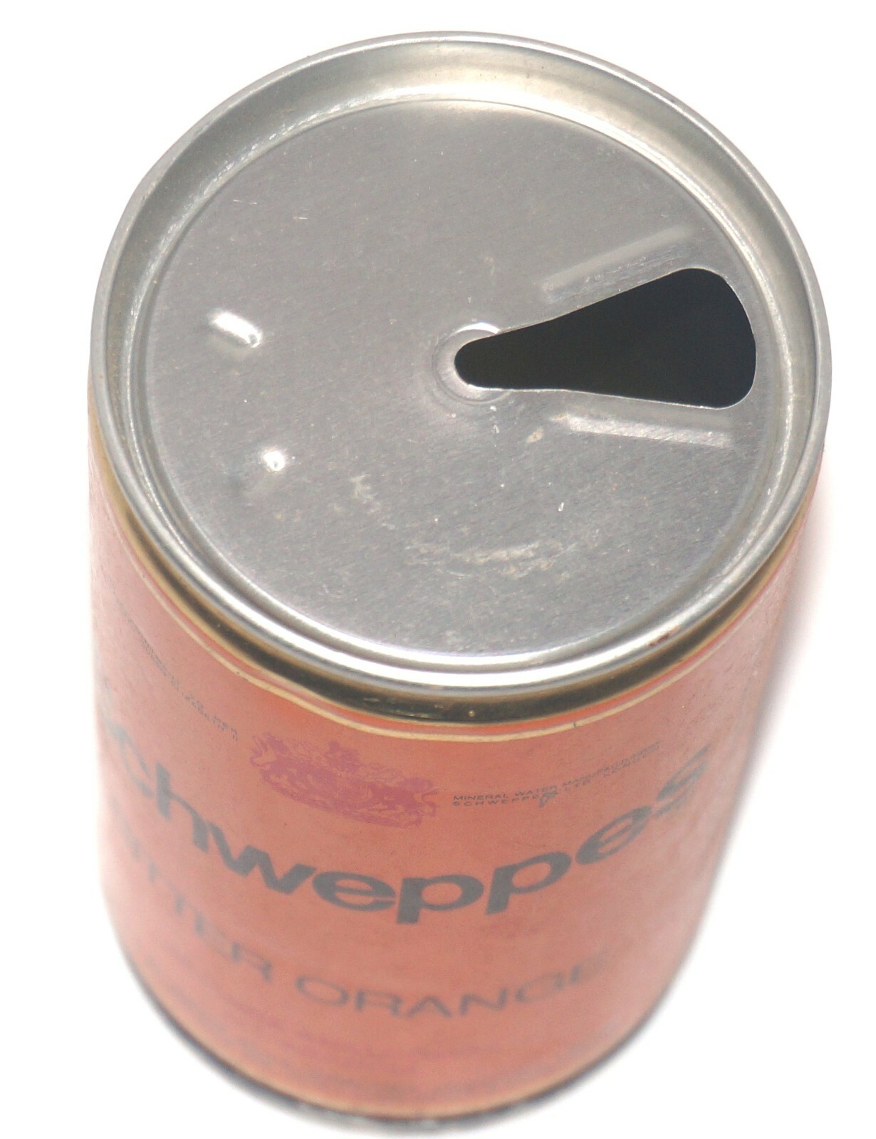 Vintage Schweppes Bitter Orange Italy 4.5" High Can Without Tab