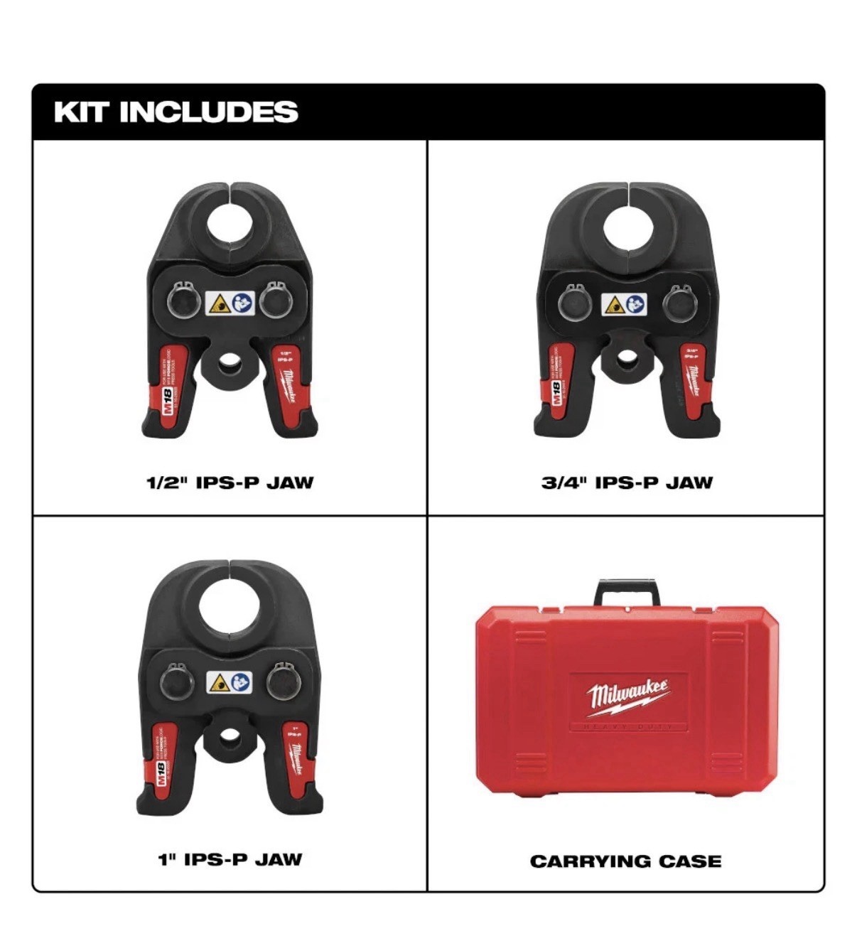 Open Box Milwaukee 49-16-2696 Black Iron Durable Press Jaw 1/2" - 1" Kit *read*