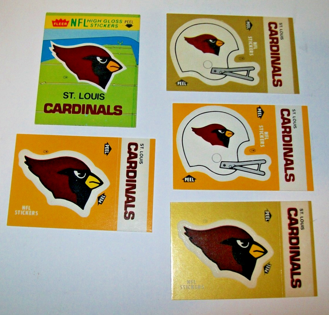 ST. LOUIS CARDINALS VINTAGE 1980'S FOOTBALL STICKER CARDS  LOT OF 5