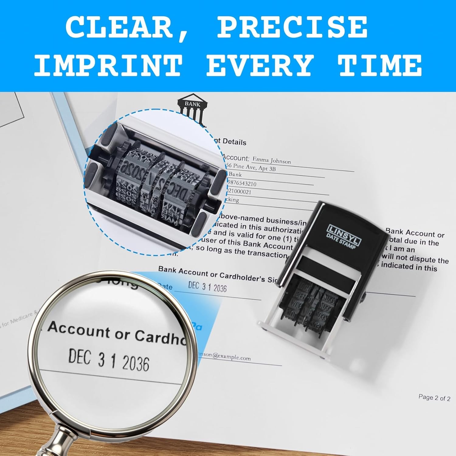 Self Inking 12 Year Date Stamper Black