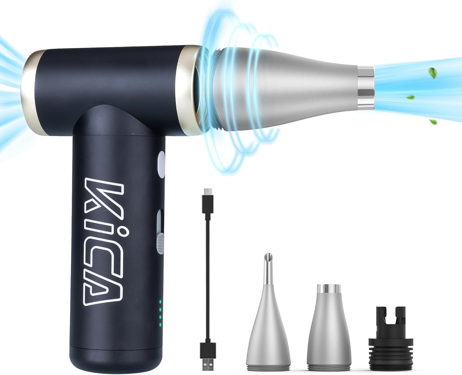 KiCA Compressed Air Duster, Jet Fan 2S Electric Air Duster, 56 MPH Wind Speed