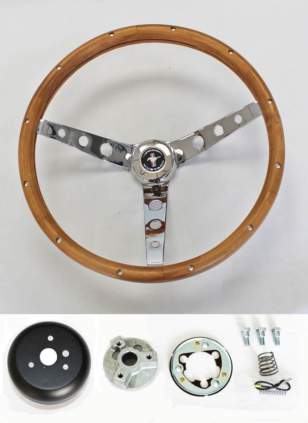 New! 1965-1969 Ford Mustang Grant Steering Wheel Wood 15" wood - walnut