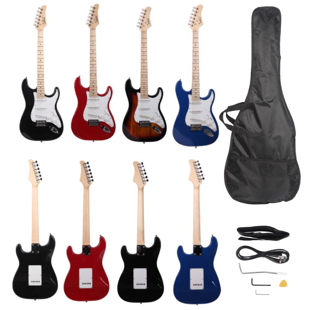 Glarry Basswood Right Handed 22 Frets GST Electric Guitar for Student with Bag
