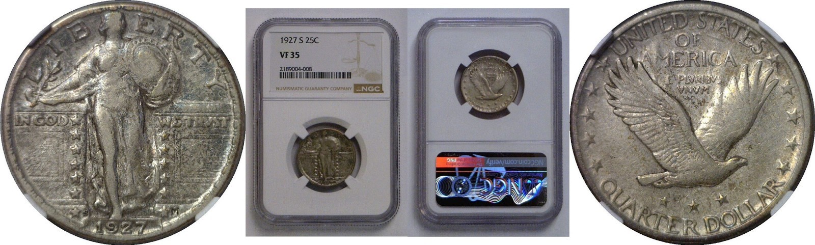 1927-S Standing Liberty Quarter NGC VF-35