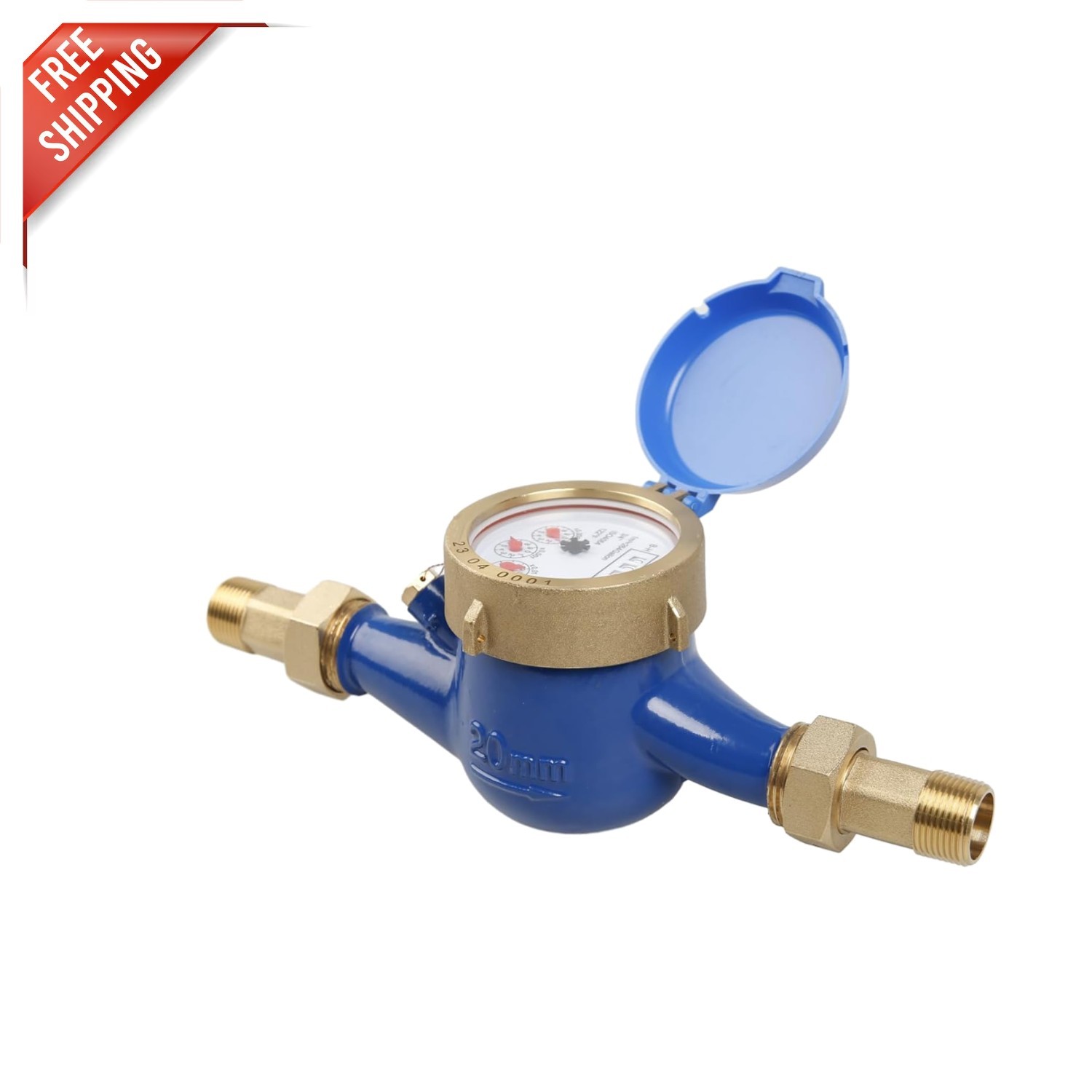 3/4" NPT Brass Cold Water Meter -  Certified, Perfect for Gardens & Homes