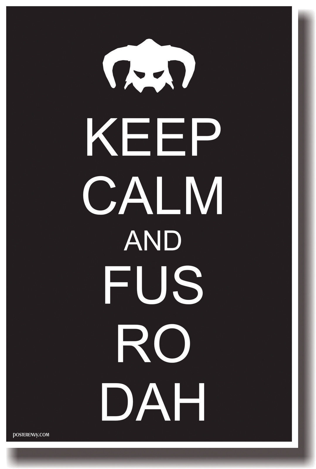 Keep Calm and Fus Ro Dah - NEW Humor Game of Elders Skyrim POSTER