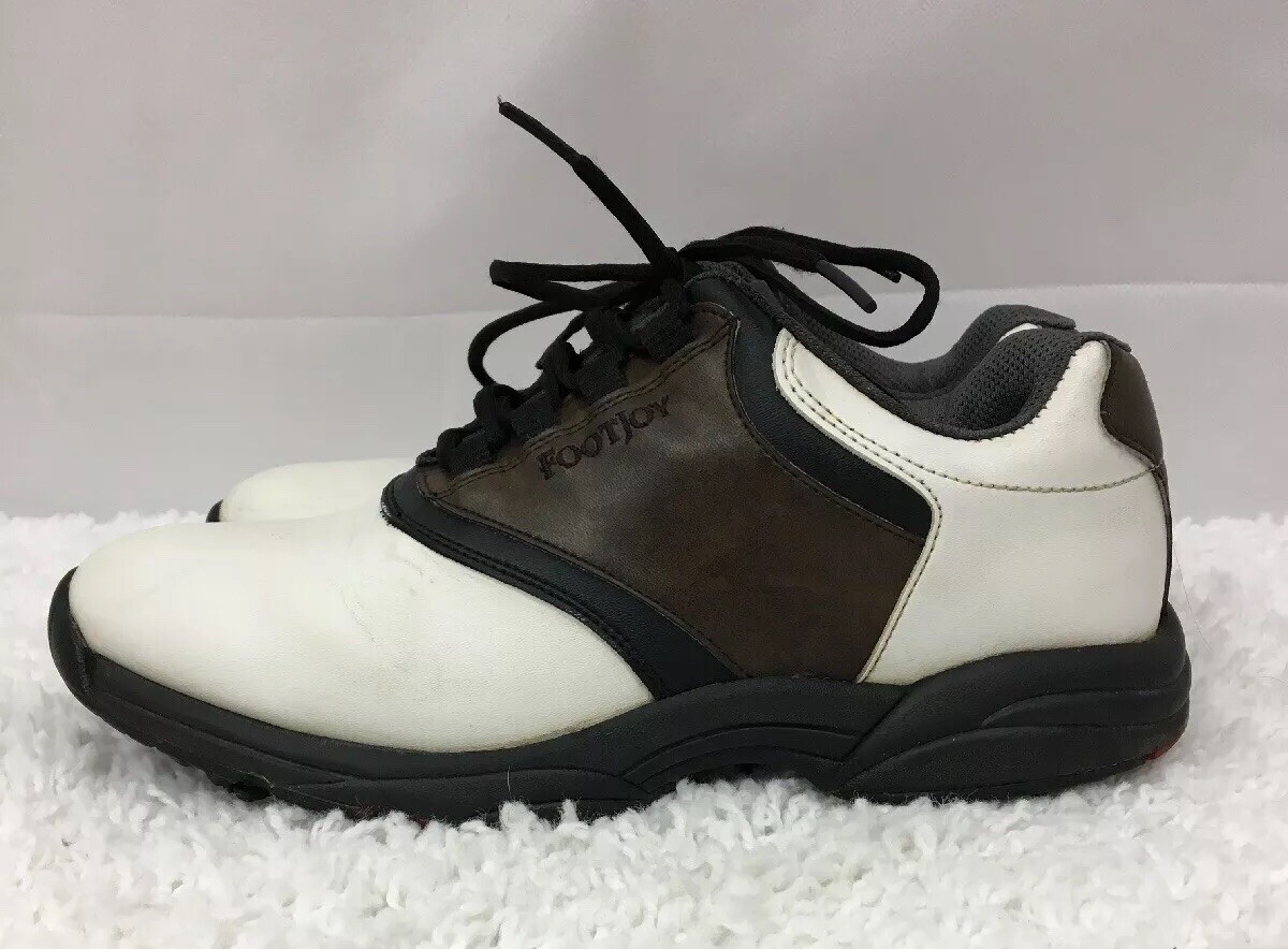 Footjoy 45516 Greenjoys White/Brown Soft Cleat Men’s 8M Golf Sneakers Shoes EUC
