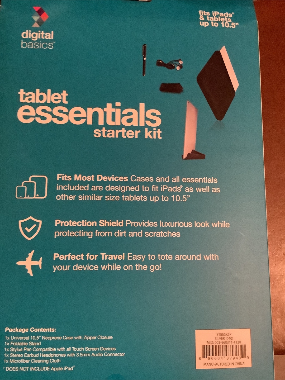 Digital Basics Tablet Essentials Starter Kit for 10.5" Tablets/iPad NEW