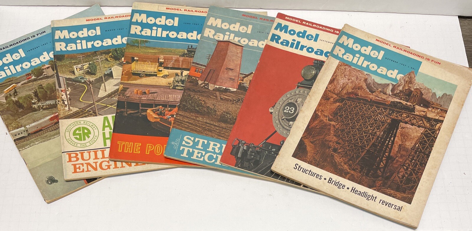 Model Railroader Magazine 1967 Lot Of 6 Issues Pre Owned