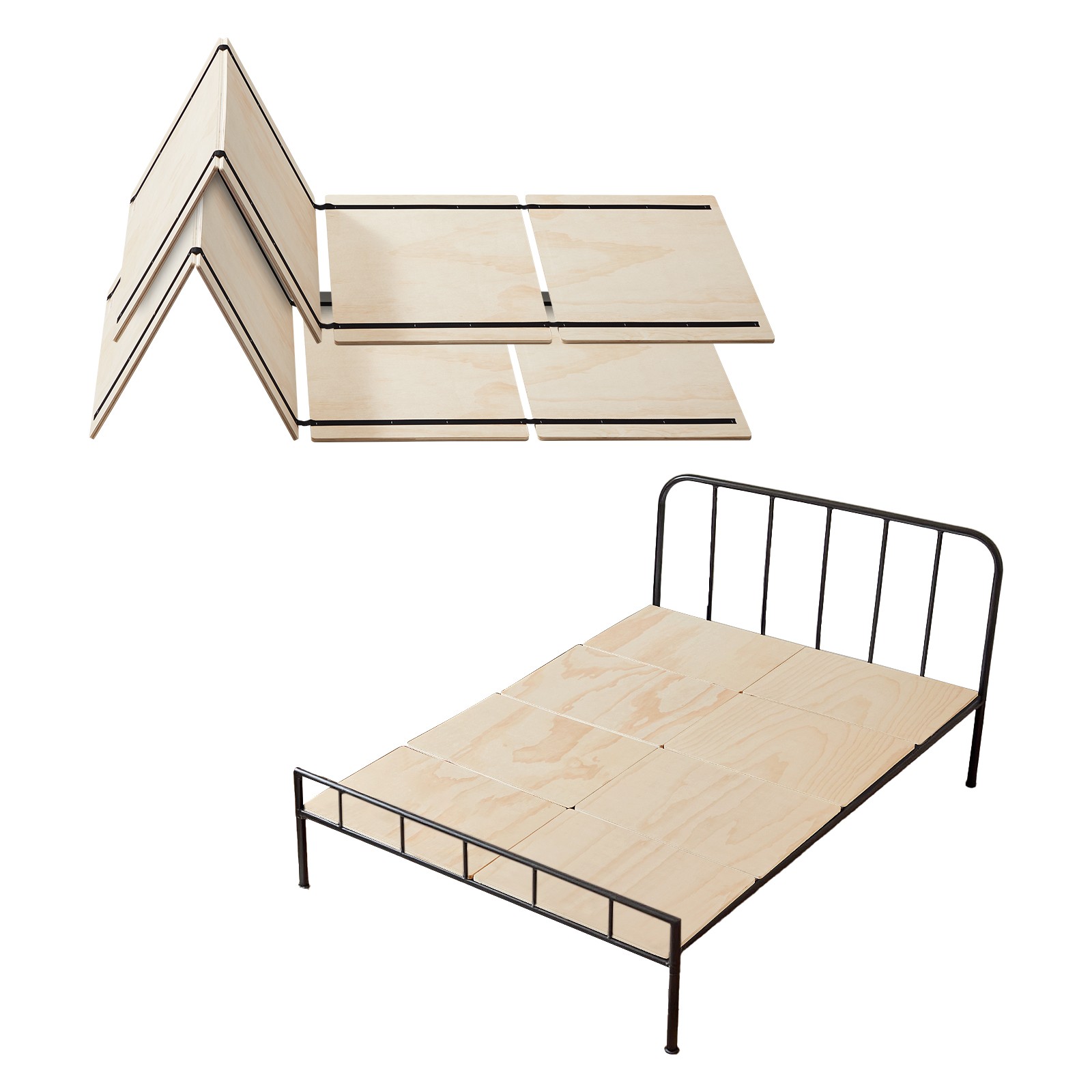 Uimoso Full Size Bunkie Board 0.4" Foldable Bed Board Slats w/ Connection 8 Pcs