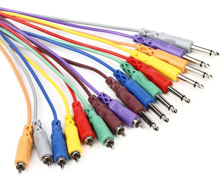 Hosa CPR-802 8-channel 1/4" TS Male to RCA Male Snake - 6.6'