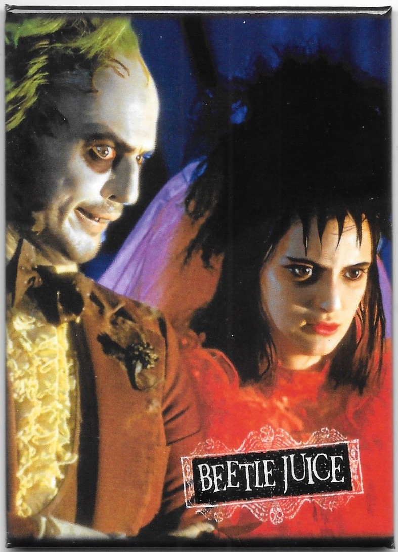 Beetlejuice Movie Beetlejuice and Lydia Wedding Photo Refrigerator Magnet UNUSED