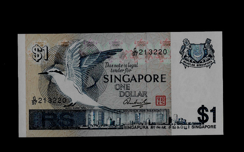 SINGAPORE ( 1 ) BANK NOTE  1 DOLLAR ND(1976) P 9  UNCIRCULATED