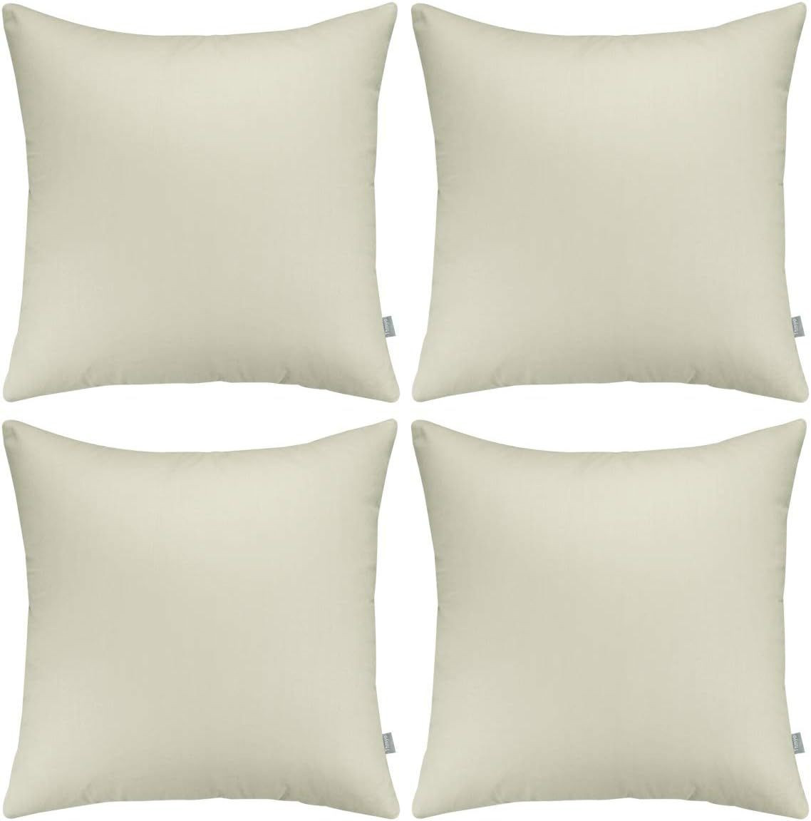 4-Pack 100% Cotton Comfortable Solid Decorative 24x24 inch/ 60x60cm, Beige