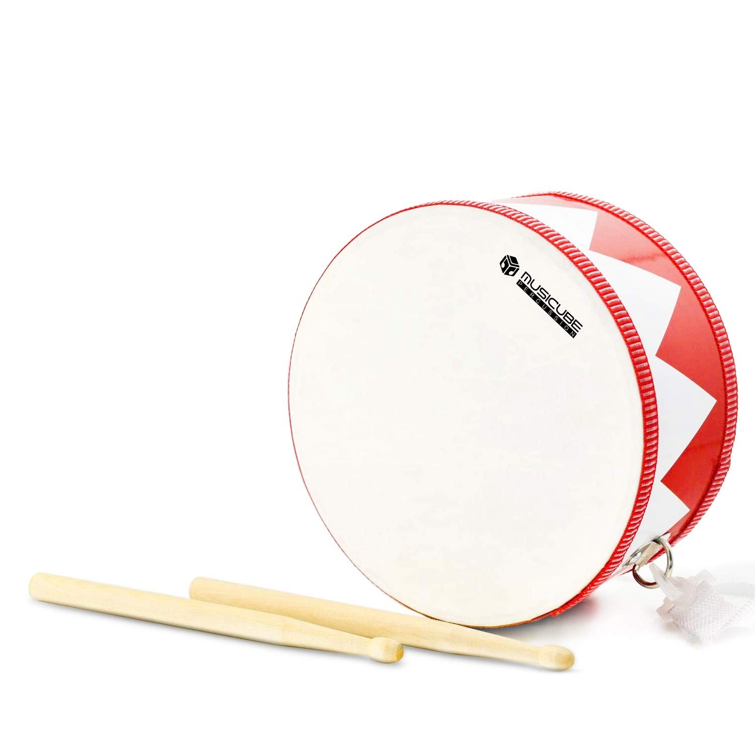 MUSICUBE Kids Drum Set 8-Inch Wooden Drum Toys Adjustable Strap And 2