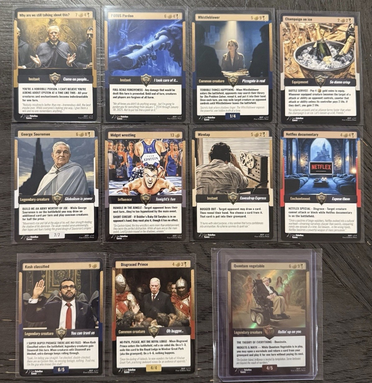 World War Woke Starter Deck & Epstein Files FULL 48 Base Set + All Holos