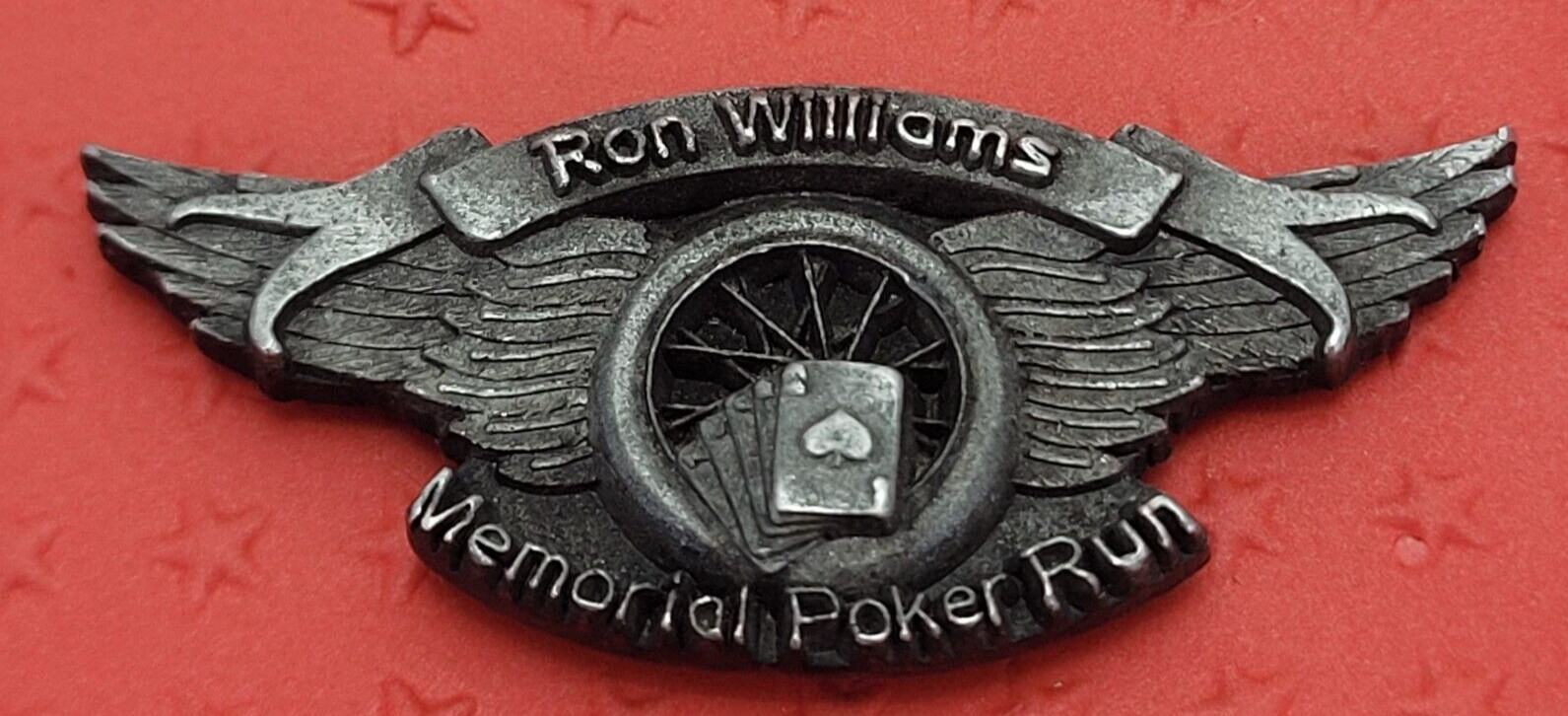 Ron Williams Memorial Poker Run Pin Motorcycle Lapel Hat Pin