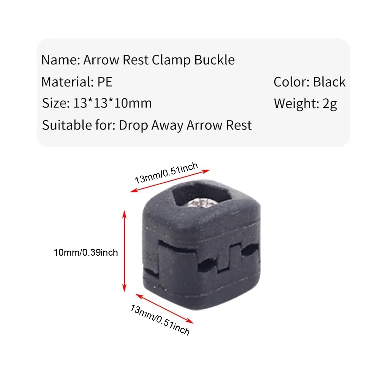 2 Pack Drop Away Arrow Rest String Clamp Buckle Fastener Clip Bowstring Adjus...