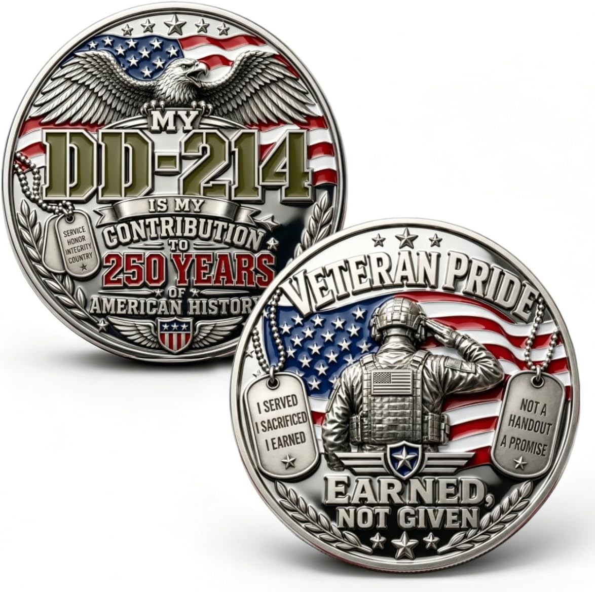DD-214 Veteran Pride Coin, My DD-214 Is My Contribution Commemorative Coin, 250