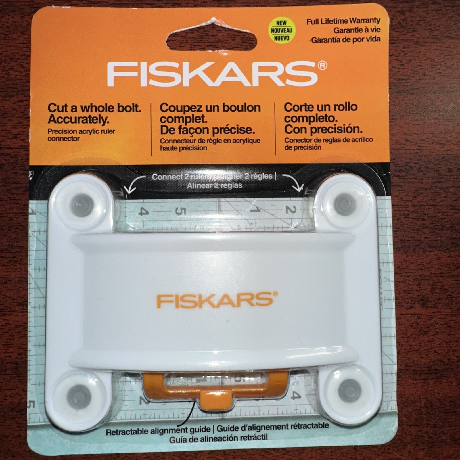 FISKARS Crafts 187690-1001 Ruler Connector Acrylic, White NEW