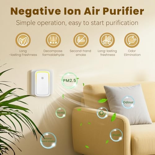 4Pack Air Ionizer for Home Negative Ion Air Purifier Plug In, Quiet Air