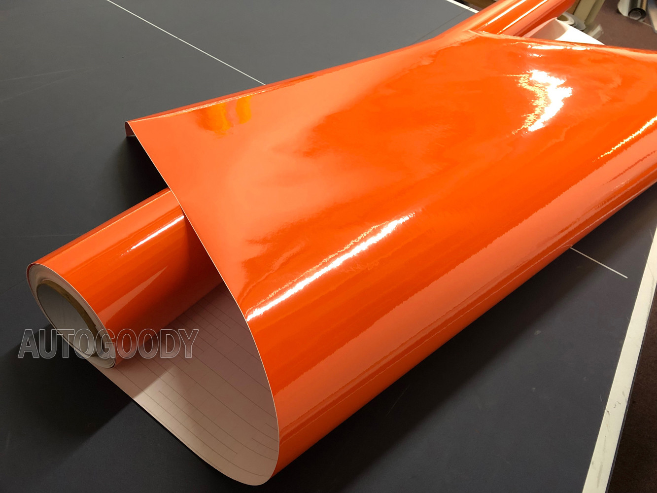 48" x 60" Super Gloss Orange Vinyl Film Wrap Sticker Air Bubble Free 4ft x 5ft