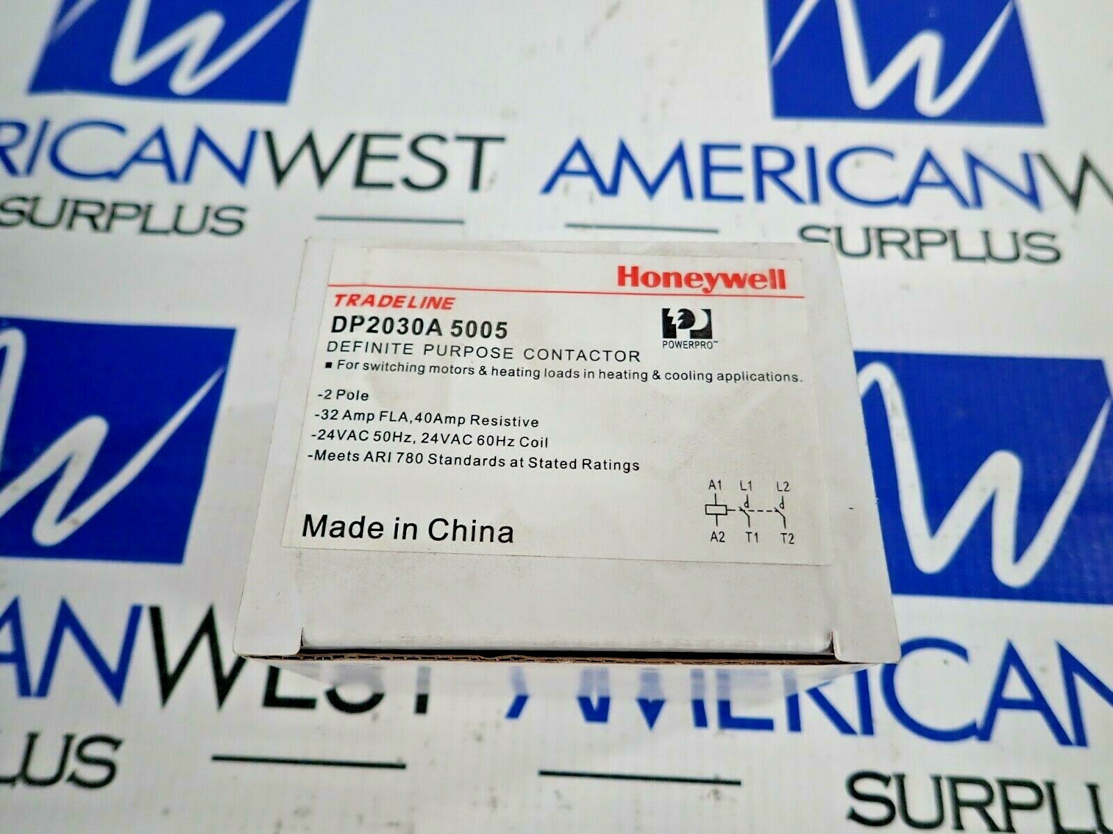 DP2030A5005 2P Honeywell Definite Purpose Contactor w/ 24V 60Hz Coil NEW