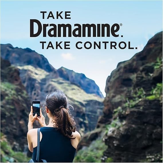 Dramamine All Day Less Drowsy – Tabletas Contra Mareo, 24-Hour Formula (8 Count)