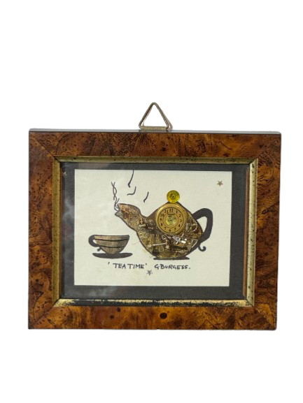 "Tea Time" Horological Miniature Collage - G. Burgess - Made from watch parts