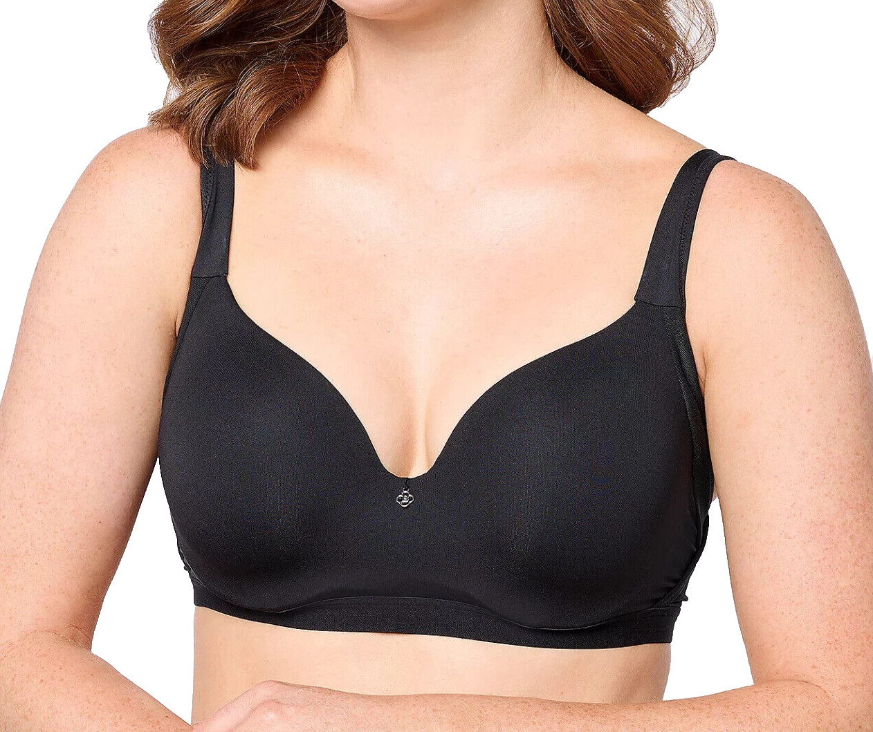Breezies~Natural Embrace Underwire T-Shirt Bra~34D~Black~A285377~Foam Cup 8820