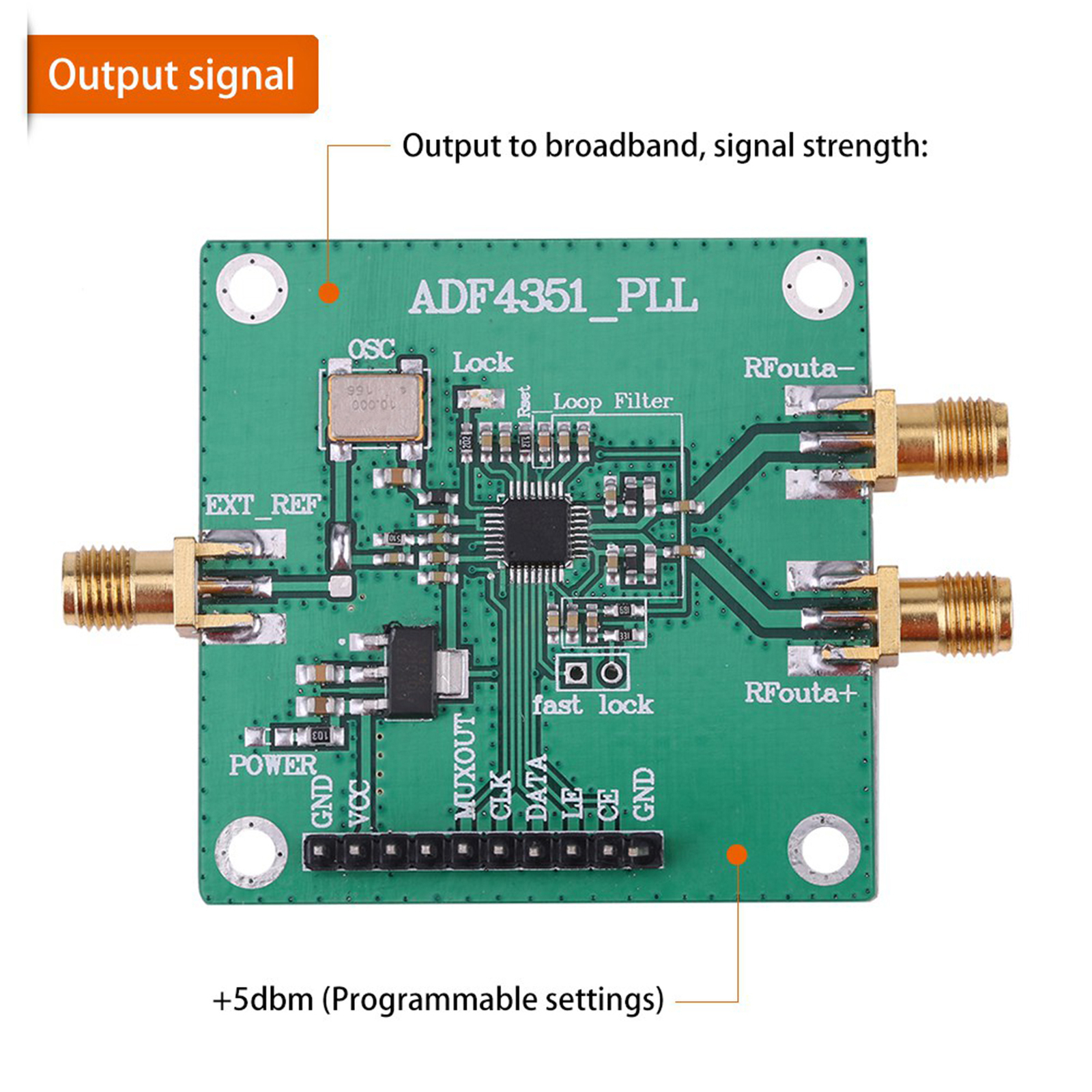 ADF4351 35M-4.4GHz RF Source Sweep Frequency Generator 4-9V (5VDC)